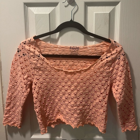 Free People Coral Lace Blouse - Picture 1 of 5